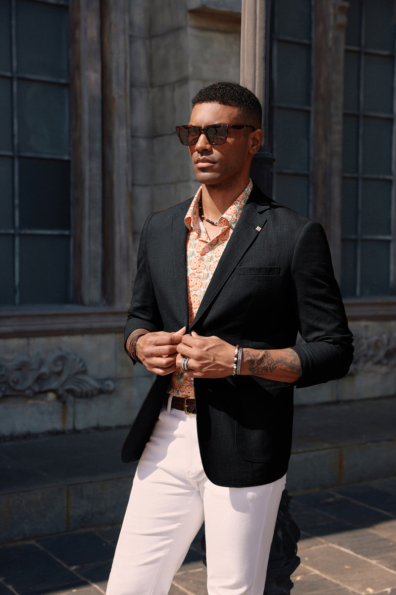 PJ PAUL JONES Men’s Cotton-Linen Blazer - Lightweight Casual Sport Coat For Work & Outings