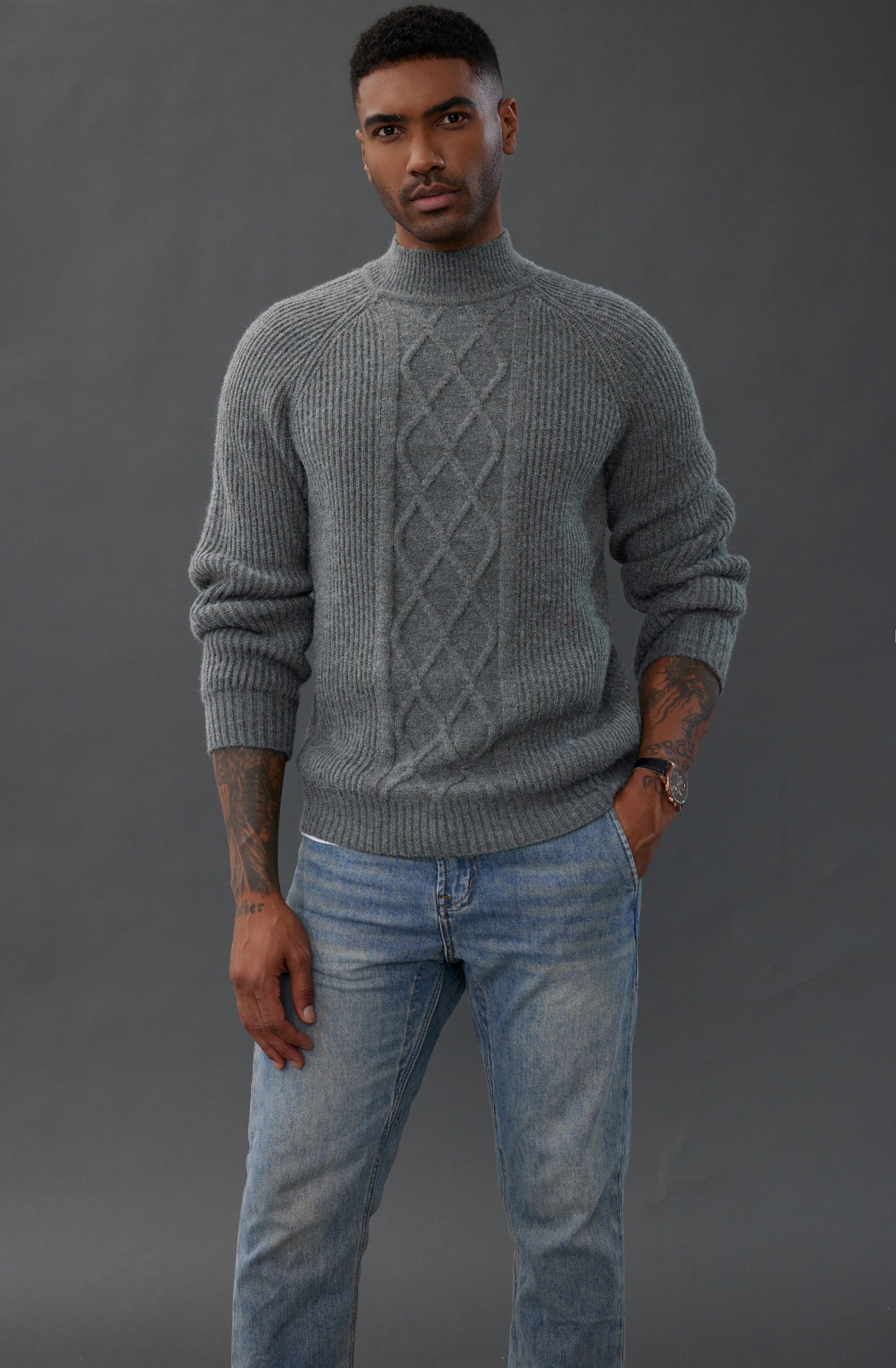 Knitted turtleneck men best sale