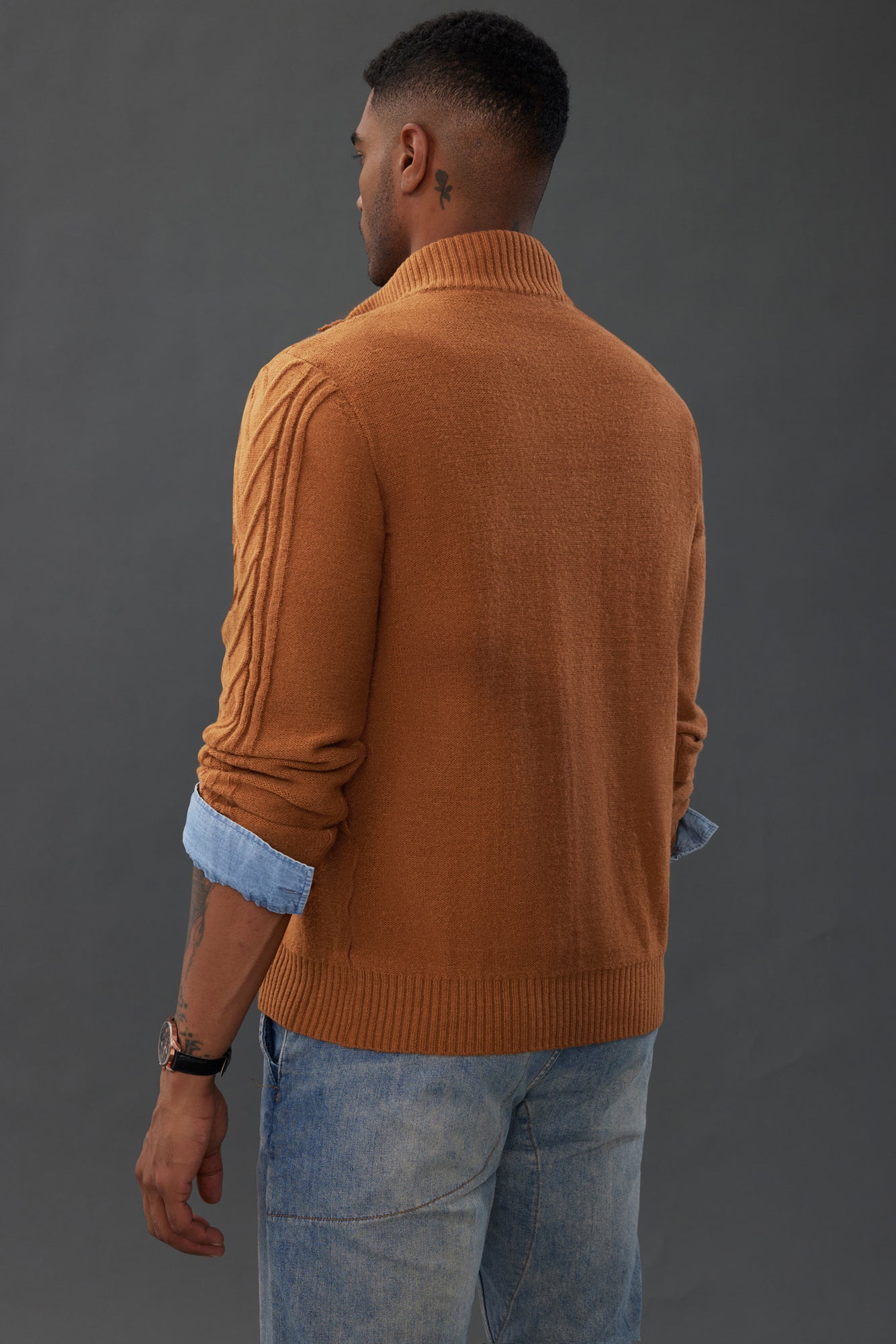 PJ PAUL JONES Maglione Uomo A Costine Con Collo Henley – Manica Lunga, Morbido, Elastico, Taglio Regular, Idea Regalo