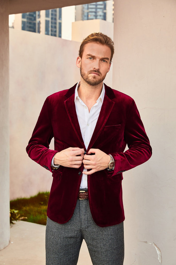 Casual Mens Velvet Red Blazer Buy Burgundy Red Patterned Velvet