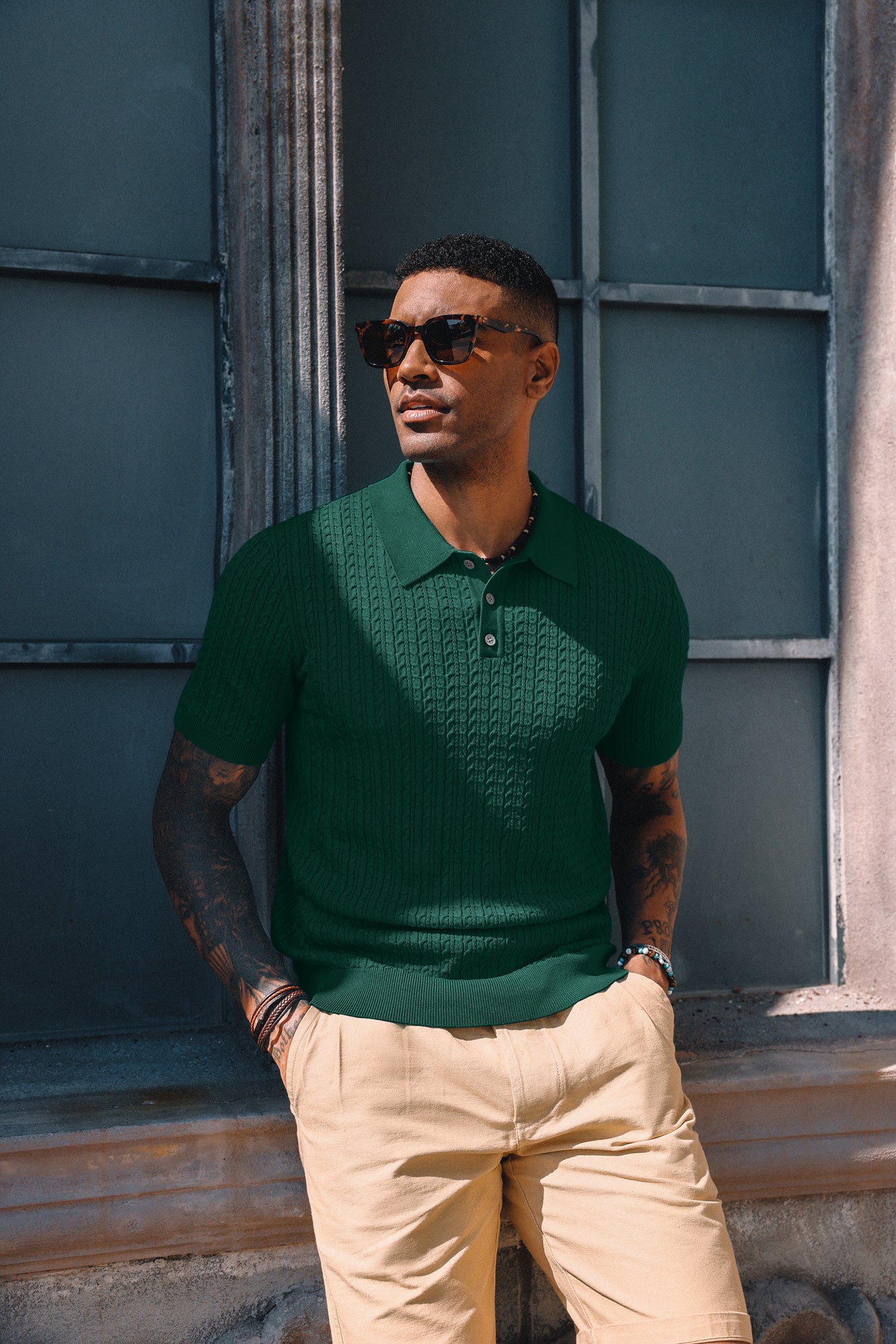 Mens Knit Polo Shirt Short Sleeve Hollow Out Knit Shirt Texture Knitte PJ Paul Jones Mens Knit Polo Shirt Short Sleeve Hollow Out Knit Shirt Texture Knitte PJ Paul Jones