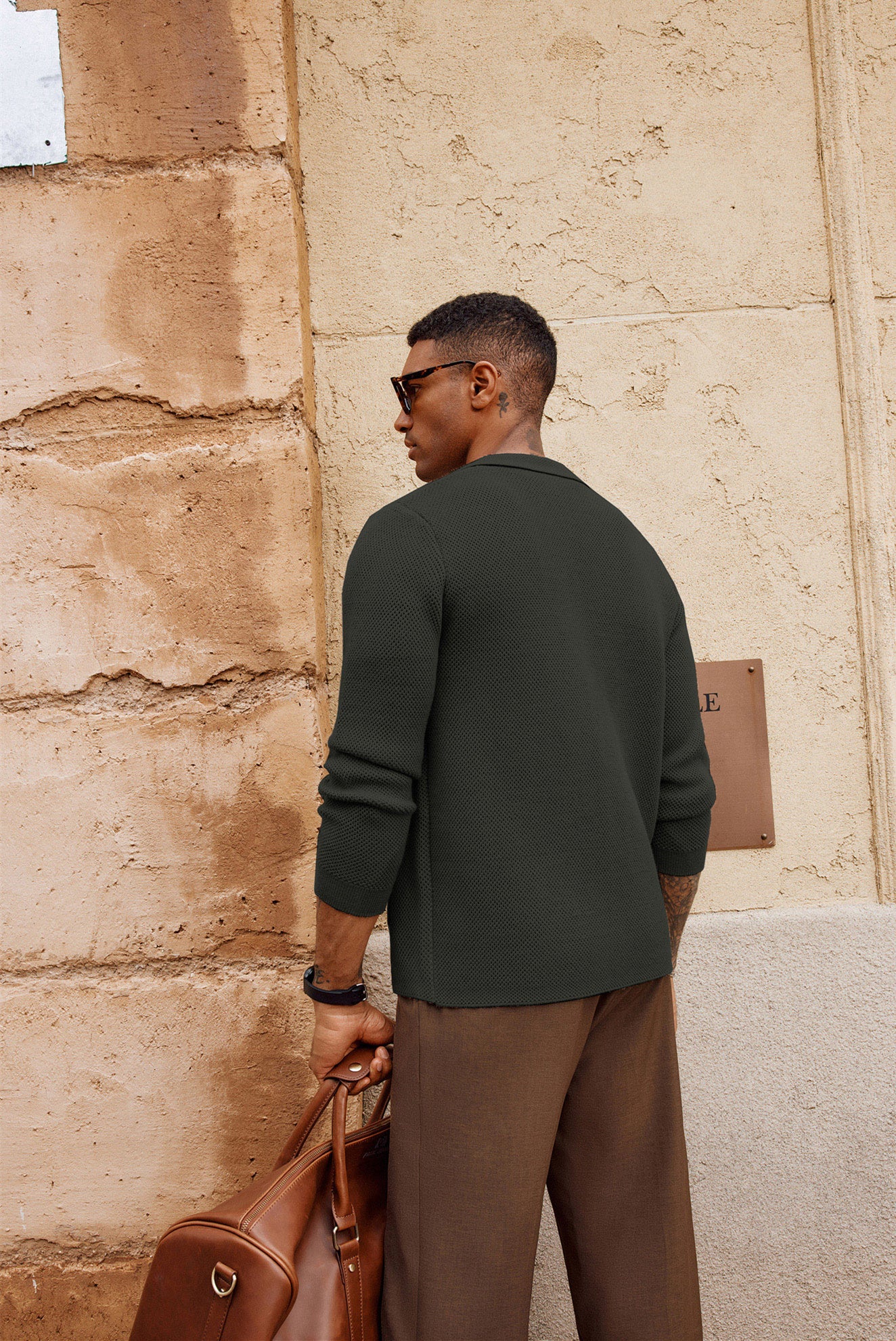 Cardigan Sweaters For Men PJ PAUL JONES Mens Notch Collar Cardigan