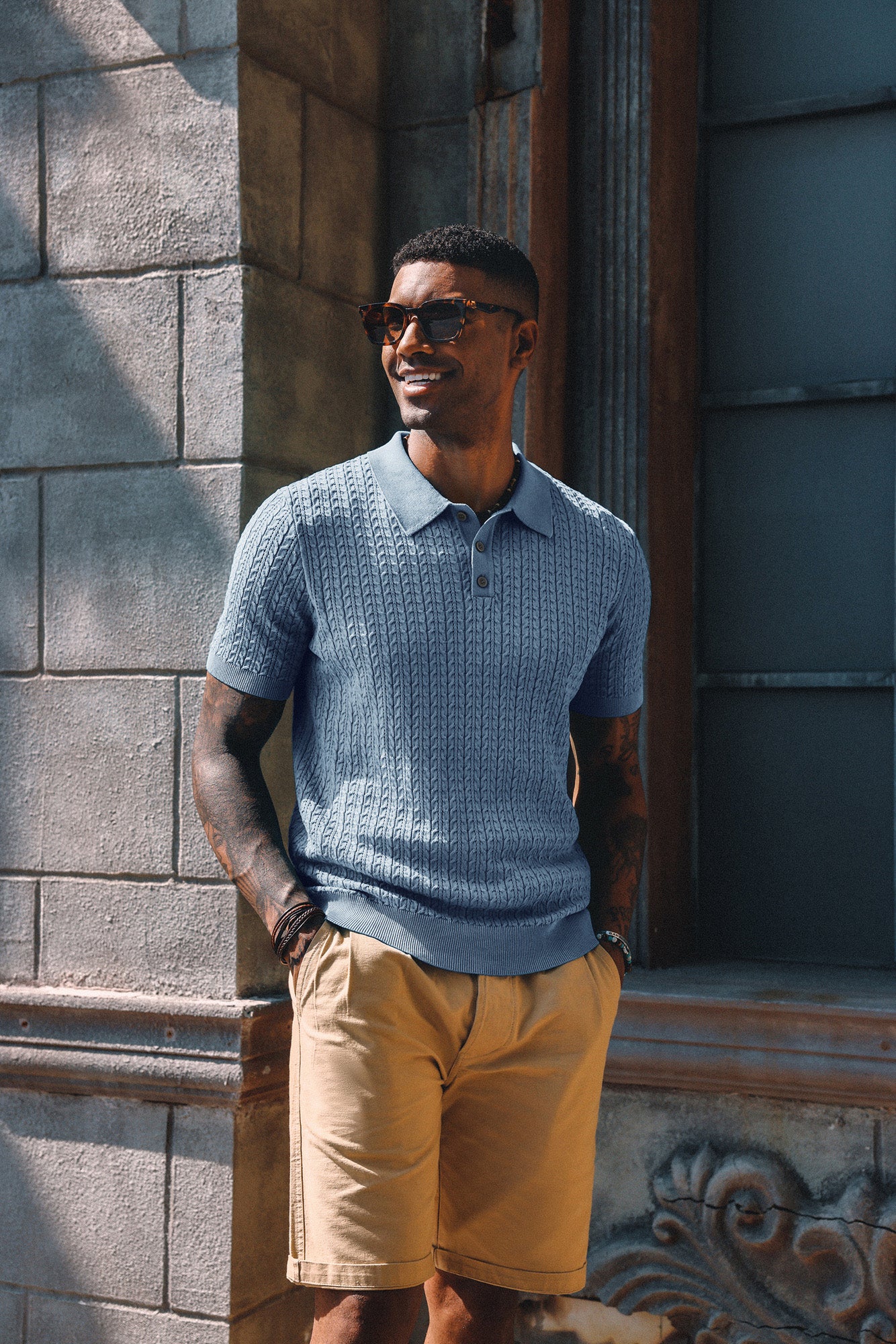 Mens Knit Polo Shirt Short Sleeve Hollow Out Knit Shirt Texture Mens Knit Polo Shirt Short Sleeve Hollow Out Knit Shirt Texture