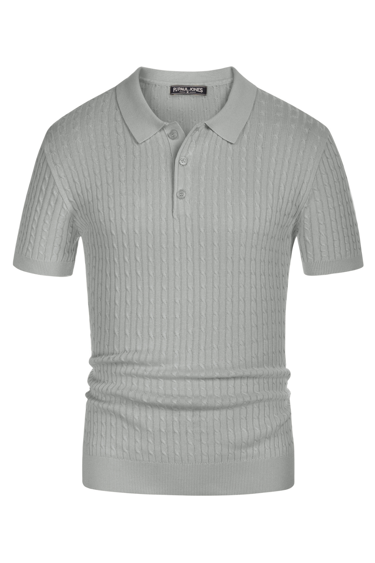 Men's Short Sleeve Polo Pullover Shirts Classic Cable Knitted Golf