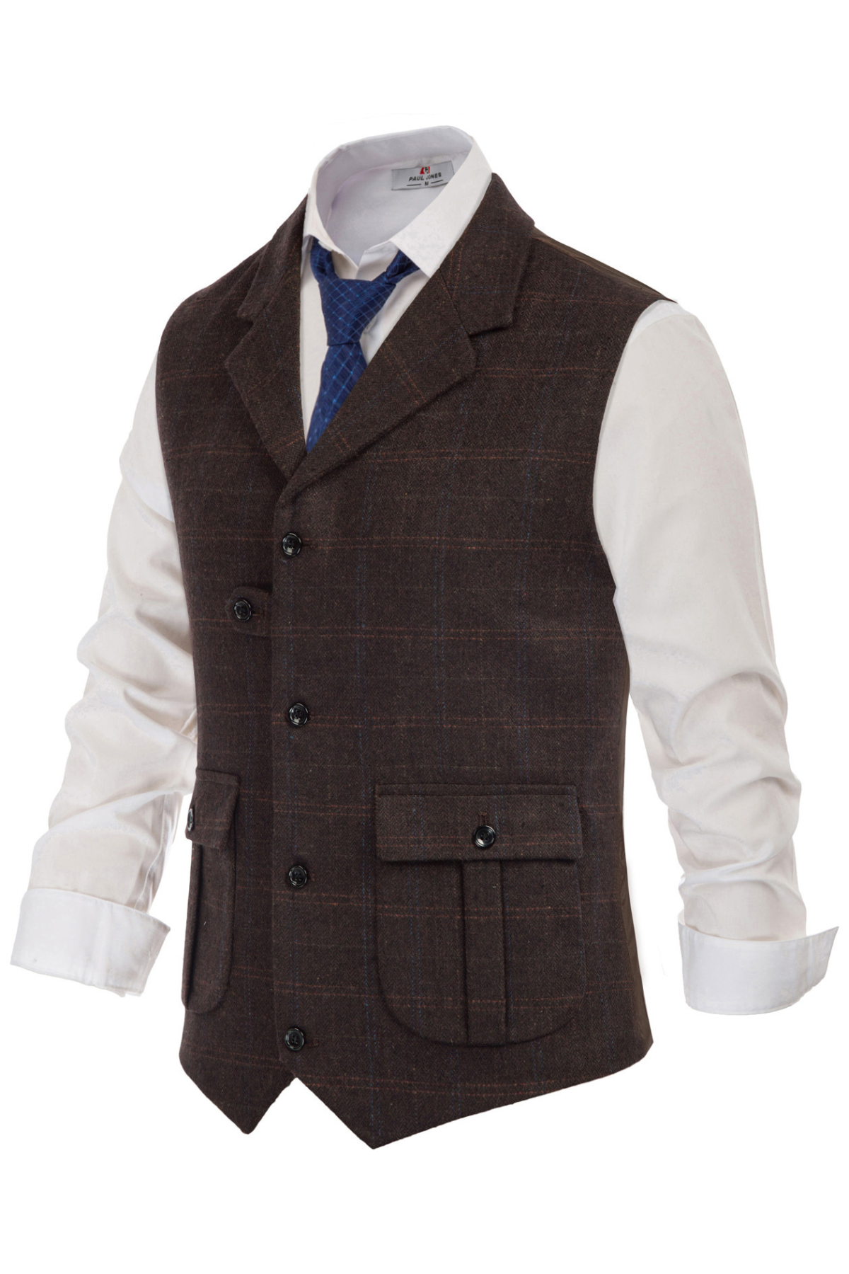 Men's Casual Shirt Vest Waistcoat Notch Lapel With Pockets | PJ Paul ...