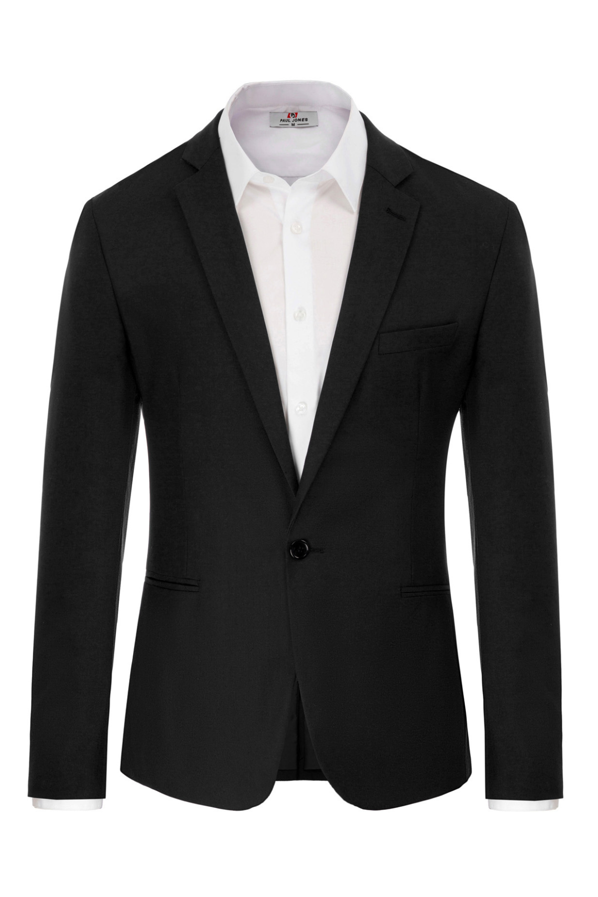 PJ PAUL JONES Mens Velvet Blazer Two Button Solid Slim Fit Blazer Sport  Coat for Dinner Prom Wedding, Black Red, S : : Fashion