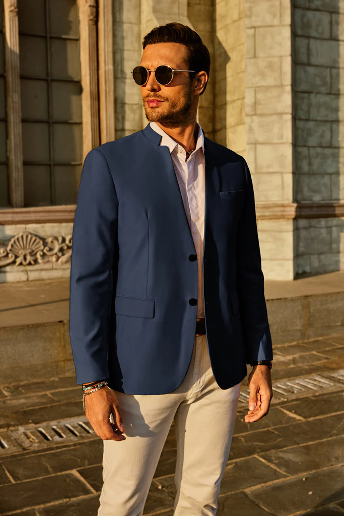 PJ PAUL JONES Camicia Uomo Maniche Corte Cotone - Colletto Alla Coreana, Avorio