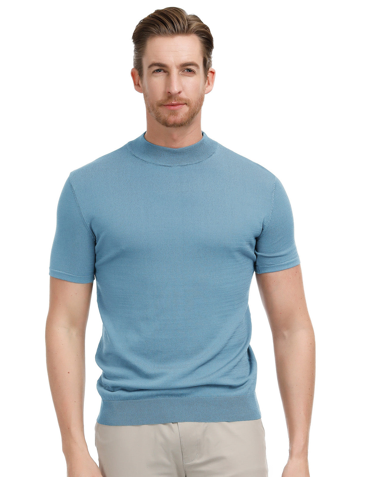 High Neck Men Short Sleeve Turtleneck Old Navy Mock Turtleneck For