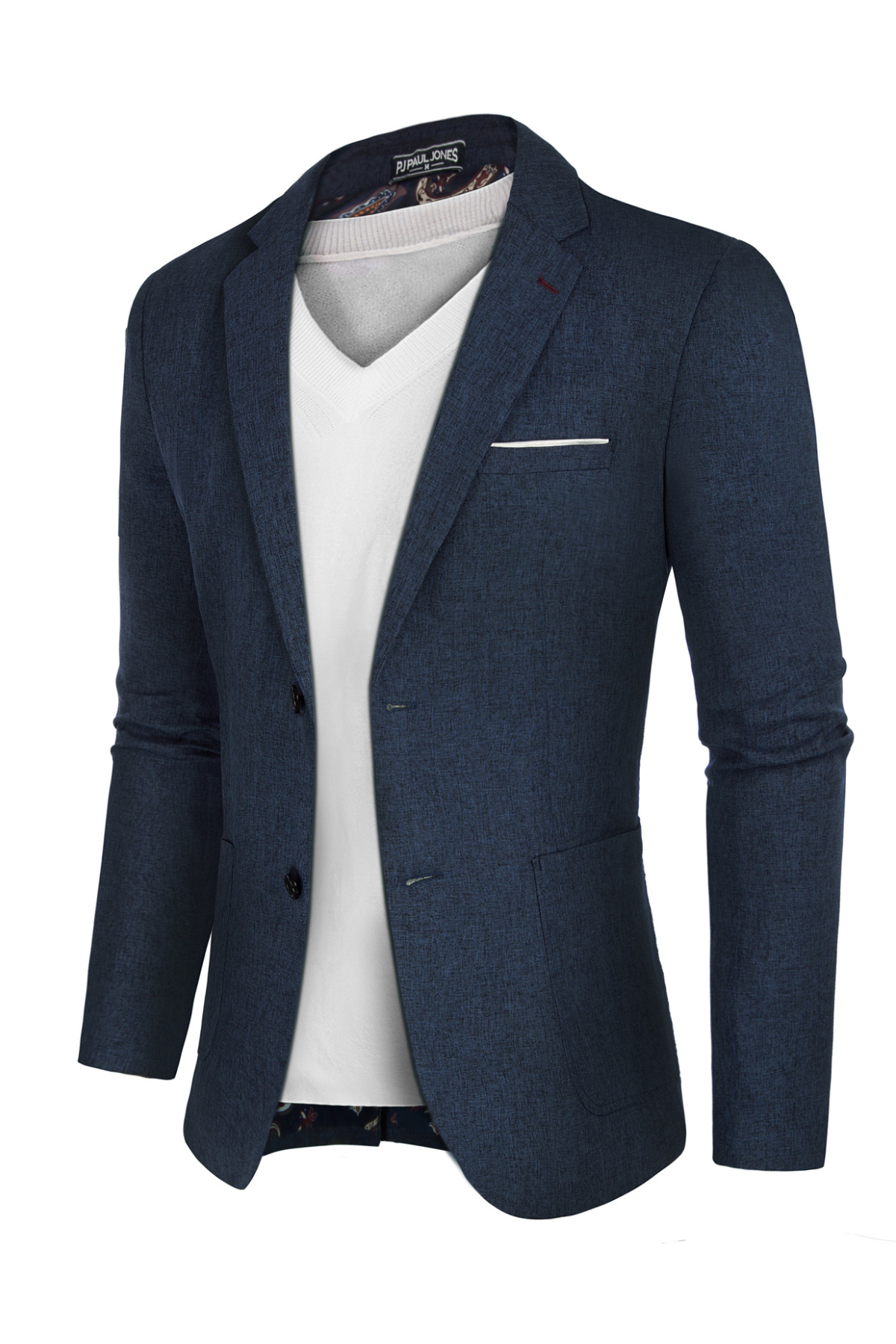 PaulJones Blazer heren linnen colberts met gekerfde revers 2 knopen regular fit