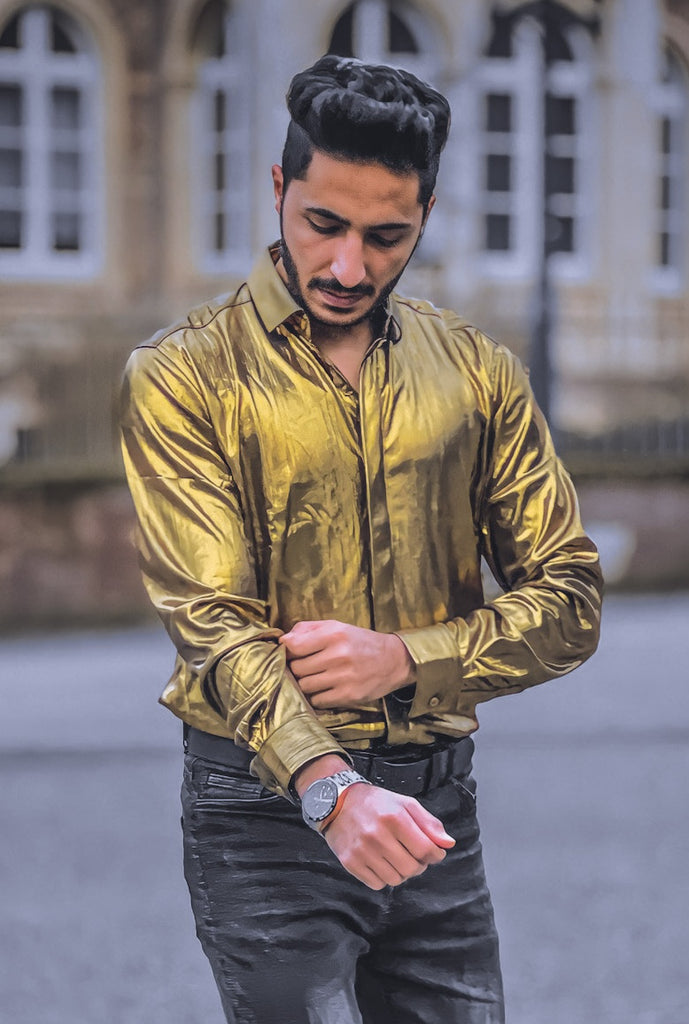 70s Disco Metallic Gold Mens Shirt Mens Metallic Dress Shirts Long Sleeve Button Down 70s Disco 70s Disco Metallic Gold Mens Shirt Mens Metallic Dress Shirts Long Sleeve Button Down 70s Disco